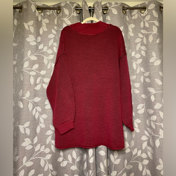 Free People Maisie Oversized Sweater Cranberry Fudge - Picture 6 of 6